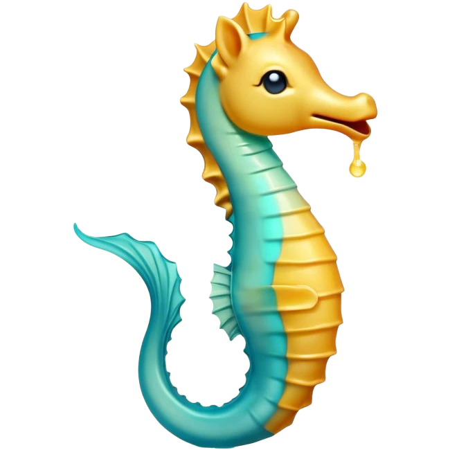 Cinematic Cute Yawning Sea Horse Portrait Emoji, Head tilted slightly with a dramatic, wide-open yawn, showcasing a slender, gracefully curved body with a softly drooping tail and sleepy, half-closed eyes, Simplified yet irresistibly adorable features, highly detailed, glowing with a soft, cozy aquatic glow, high shine, relaxed yet expressive, stylized with a dash of whimsical marine charm, soft glowing outline, capturing the essence of a drowsy yet affectionate sea horse that appears ready to stretch out for a nap! emoji