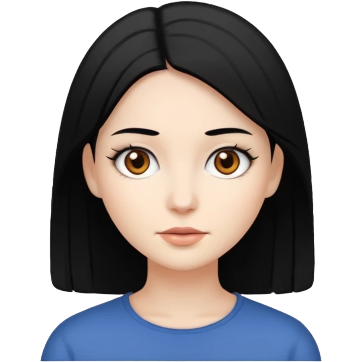 professional with white skin, straight hair black, brown eyes, woman emoji