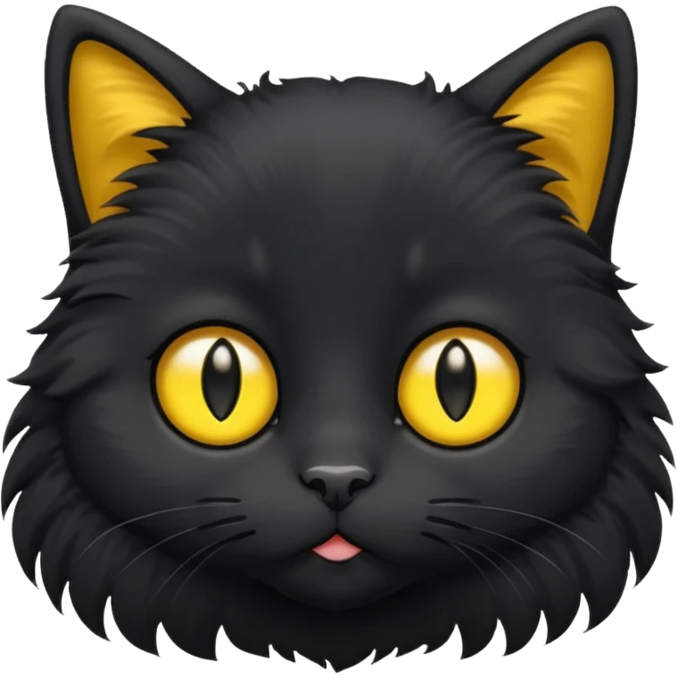 Black Kitty sad face  emoji