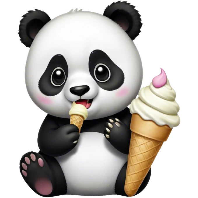 Panda eating ice cream emoji