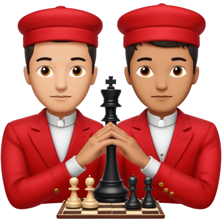 man chess players in red outfits emoji