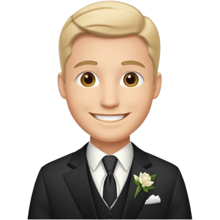American groom, traditional, culture of american, smiley on face. emoji