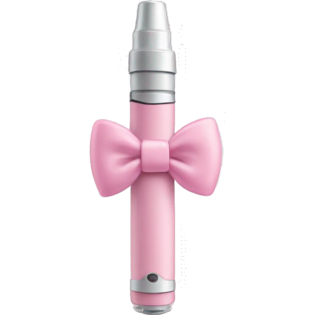 Slim Pastel pink vape with pastel pink bow  emoji