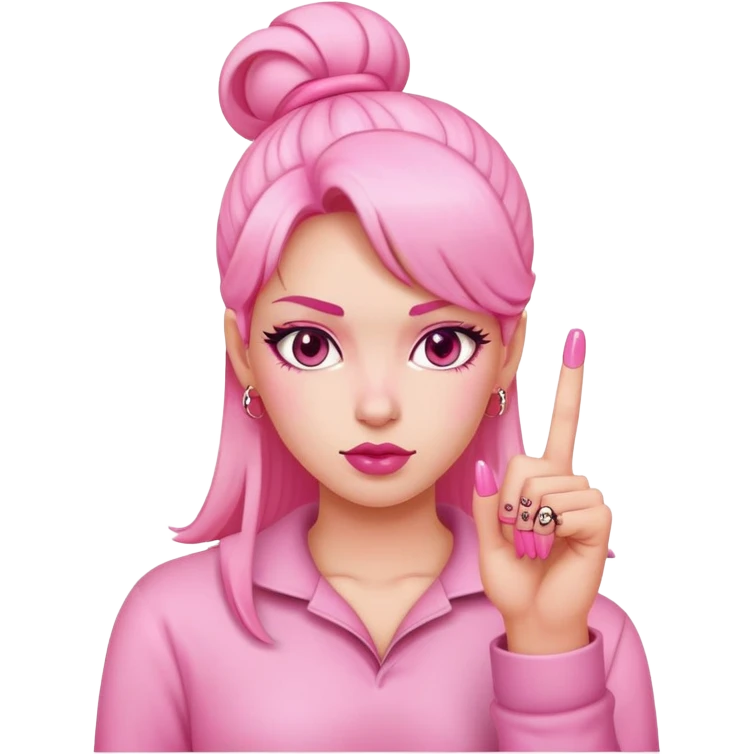 pink girly middle finger emoji