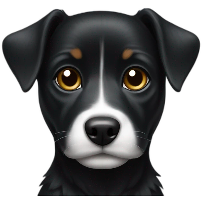 Black small dog with White spot emoji