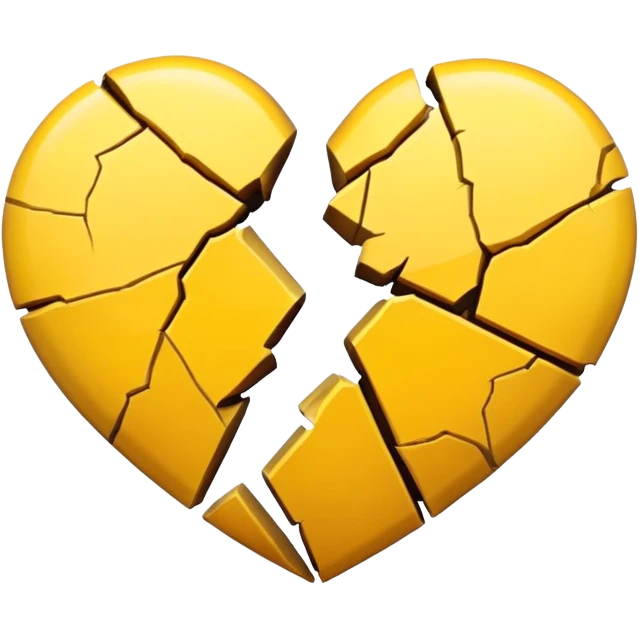 Yellow color broken heart  emoji