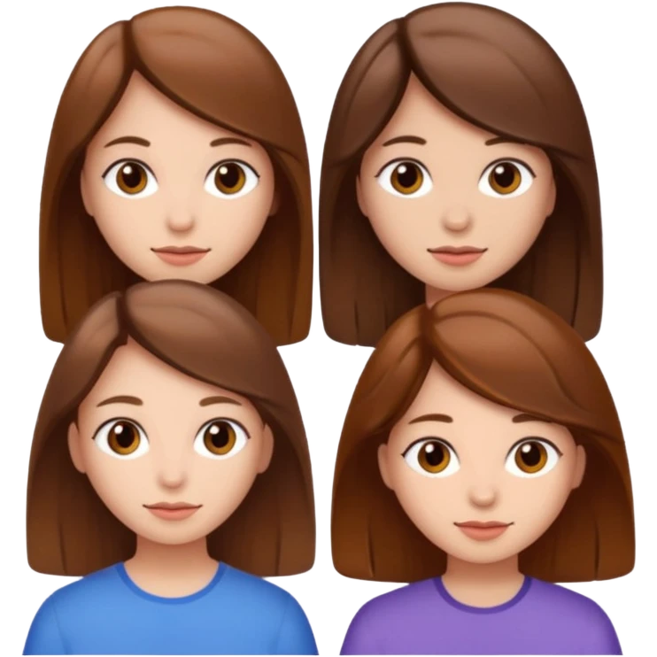 Two girla with brown hair emoji