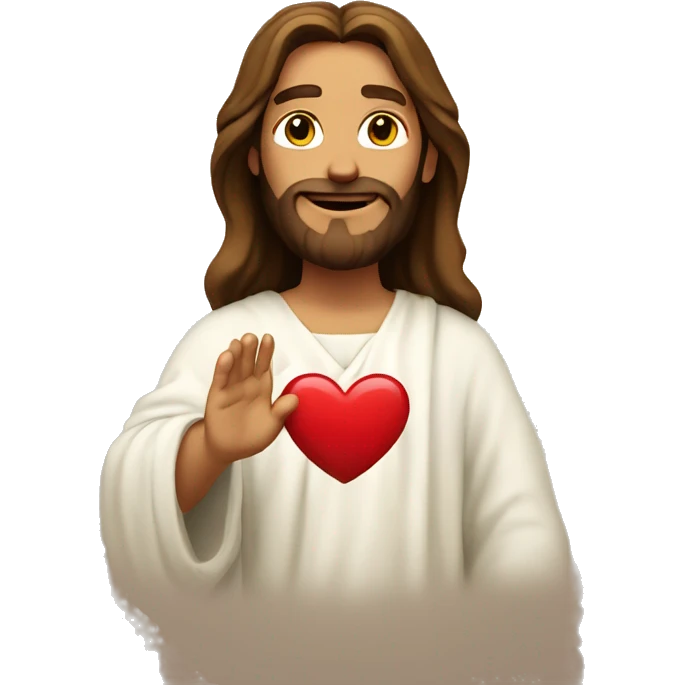Jesus making a heart emoji
