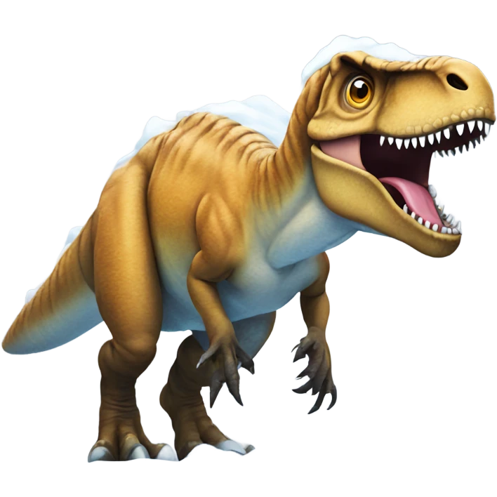 T. rex playing in snow emoji