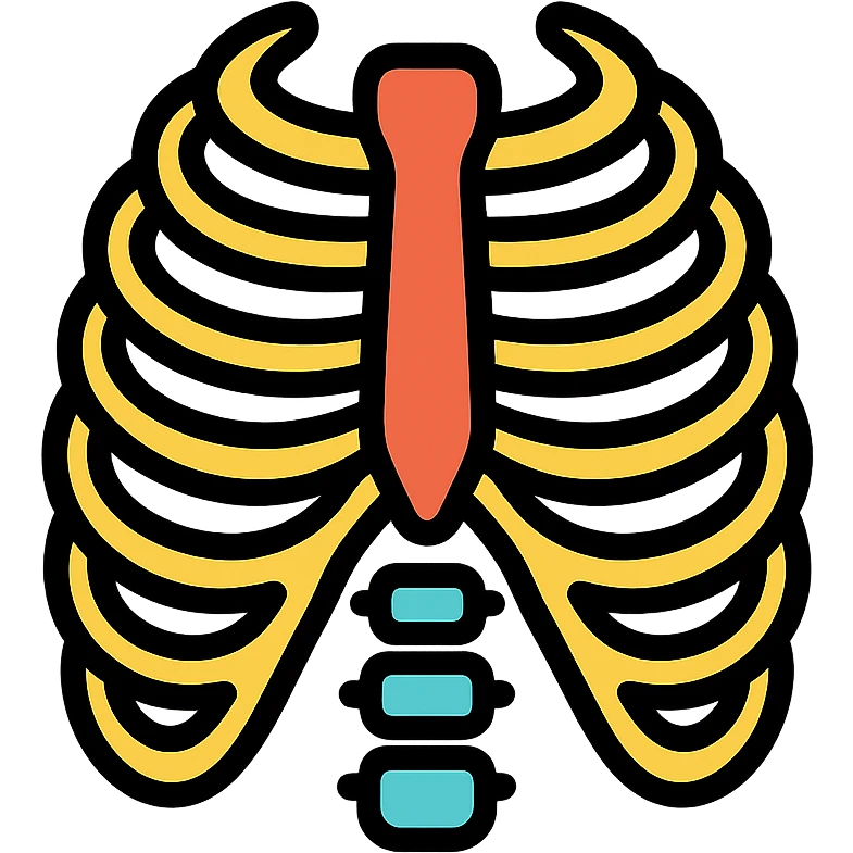 skeleton ribs icon with color outline emoji