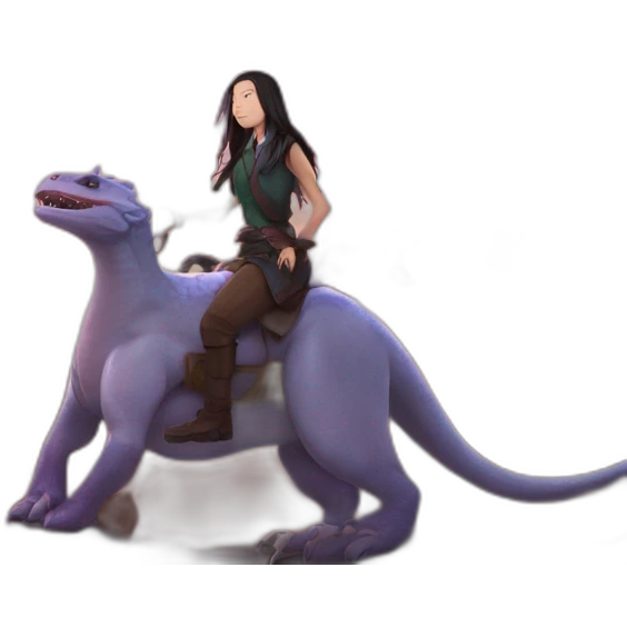 Nezuko sur dinosaure sur un dragon emoji