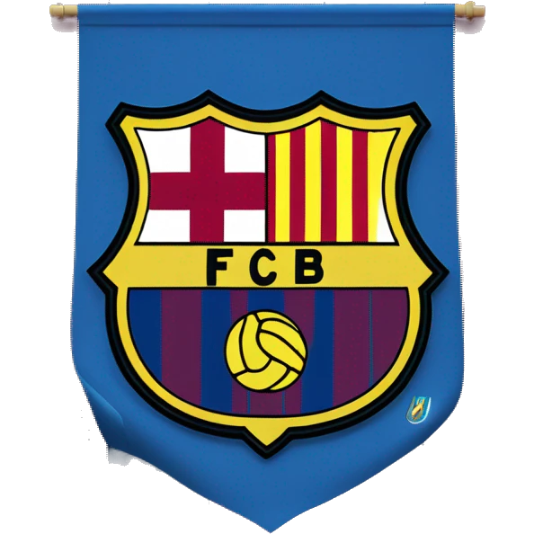 el escudo del fc barcelona con ojos y una bandera de guatemala emoji