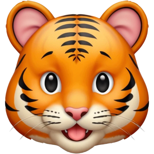 A cute little tiger show his tongue emoji