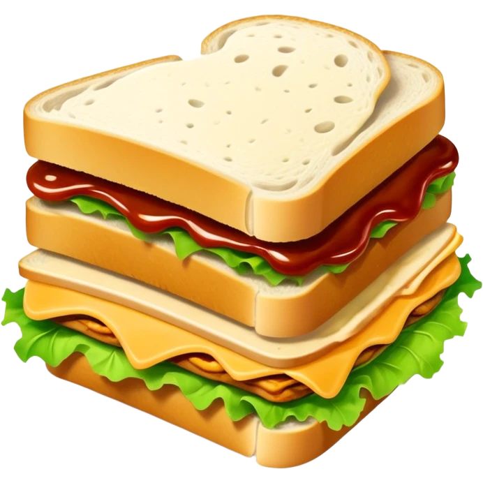 Sandwich with turkey, lettuce, cheese and lots of sauce that is dripping on the sides  emoji