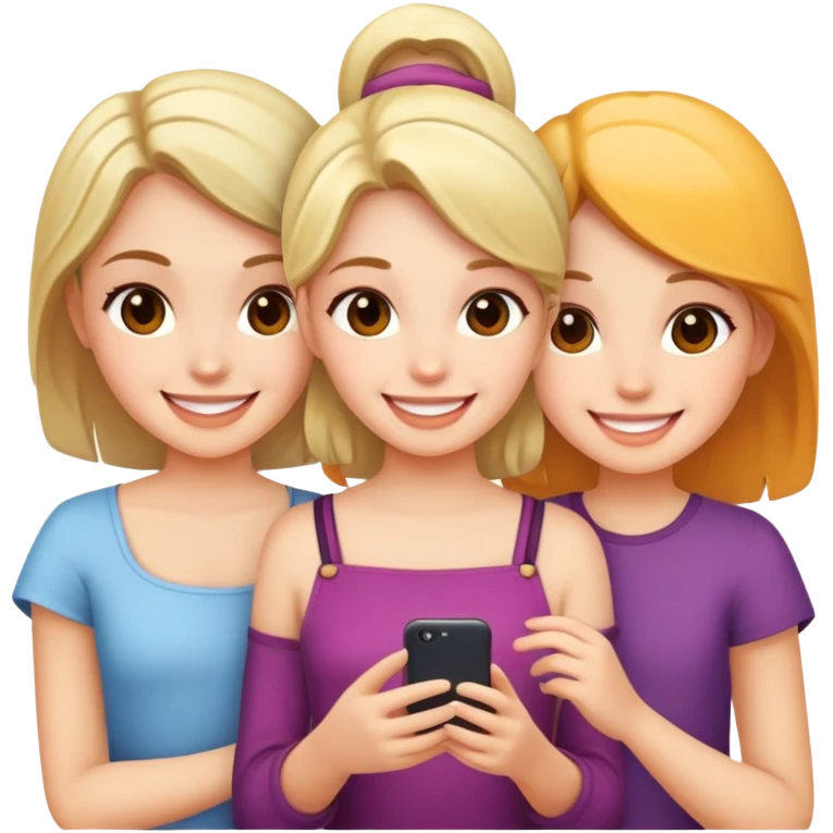 3 girls standing in a group emoji