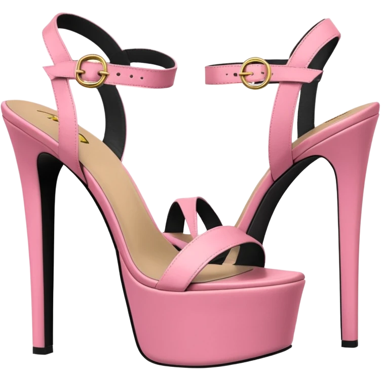 platform heel sandal, stiletto, pink, thick platform emoji