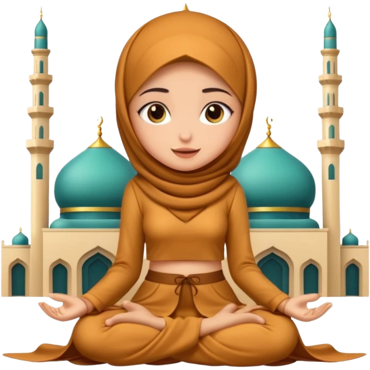 Caramel Muslim girl wear skimpy clothes in mosque  emoji