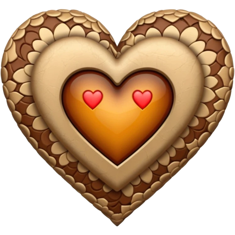 heart with brown and beige pattern emoji