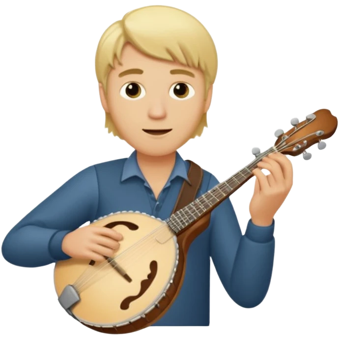 Shot blond haired mandolin player emoji