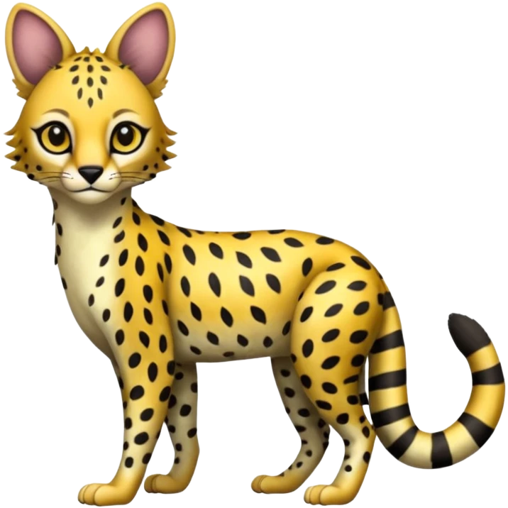 Leopard-Cheetah-Serval-Civet-Trico-Sergal-Vernid-fusion-hybrid-animal-creature, dull body emoji