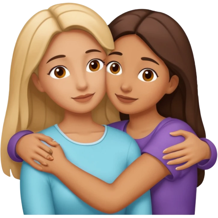 Hugging one carmelitan sister one normal woman love emoji