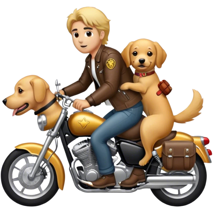 Biker with a dog emoji