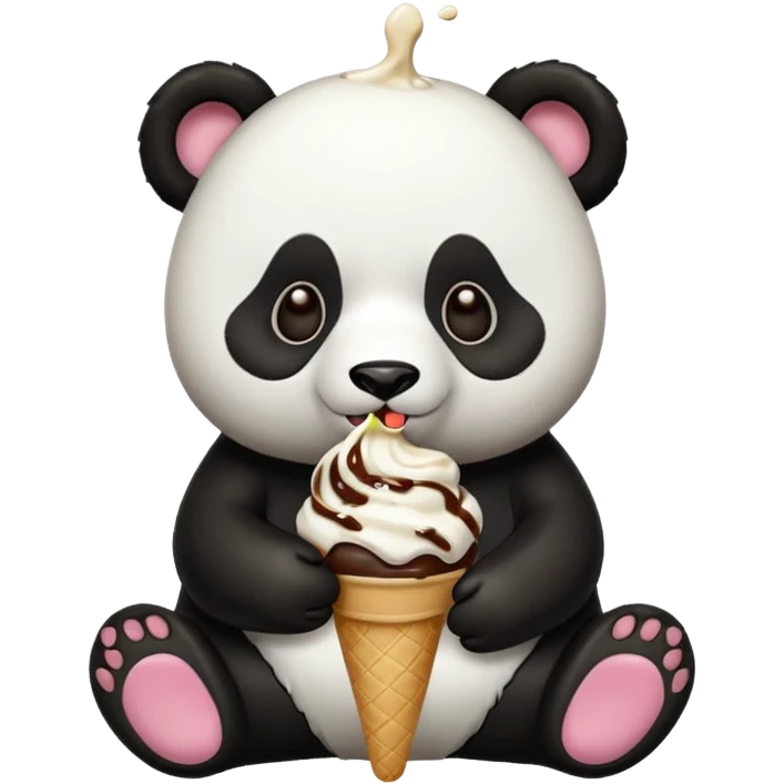Panda eating ice cream emoji