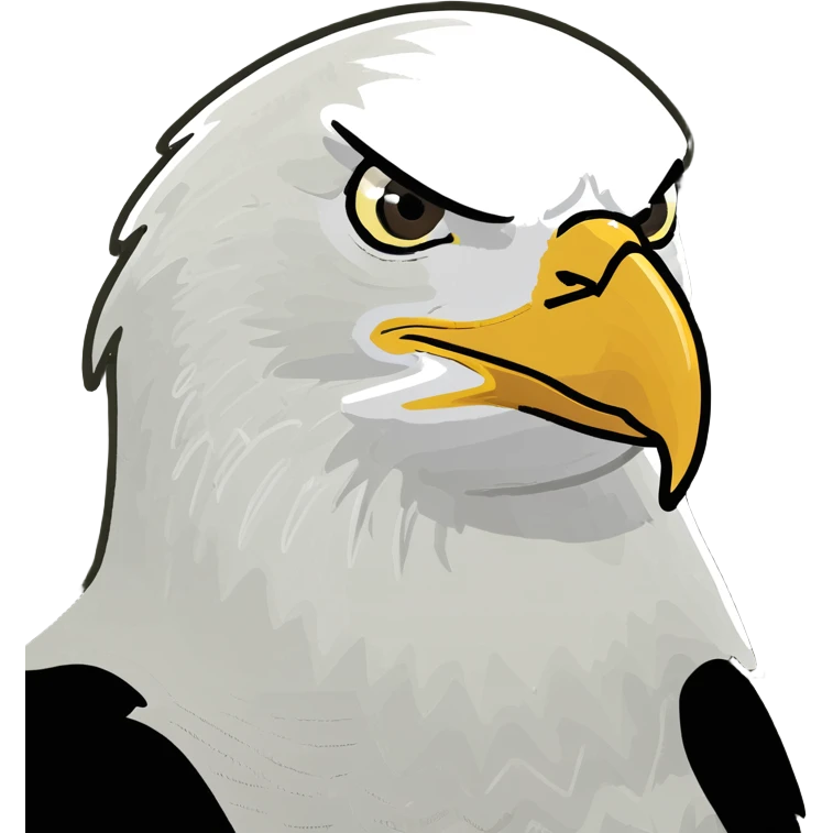 Bald eagle with American flag in background  emoji