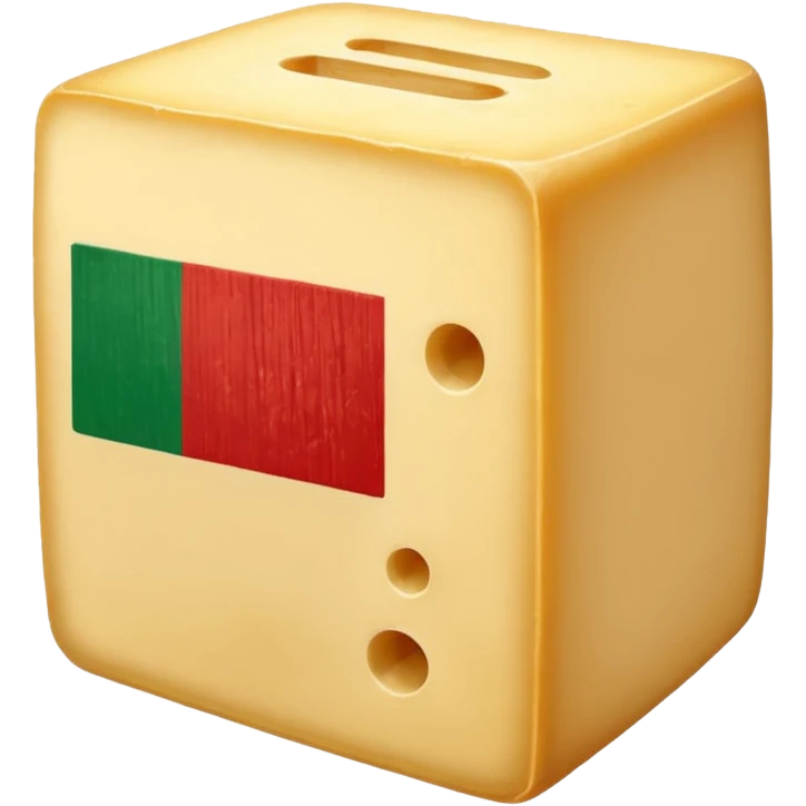 Parmigiano block with Italian flag stuck into it emoji