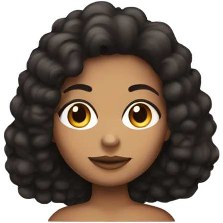 Una chica de piel morena con cabello afro corto emoji