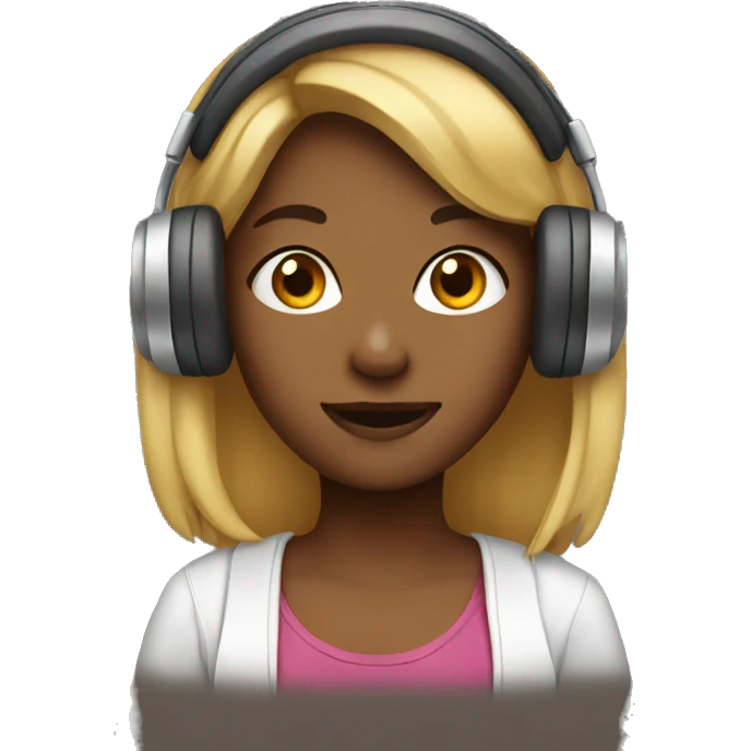 Girl with headphones  emoji