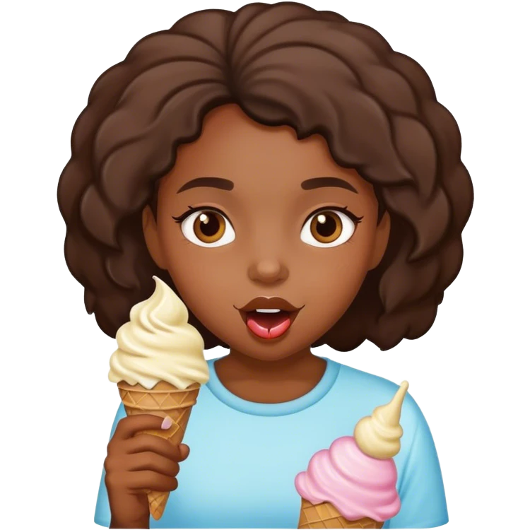 Black girl eating ice cream  emoji