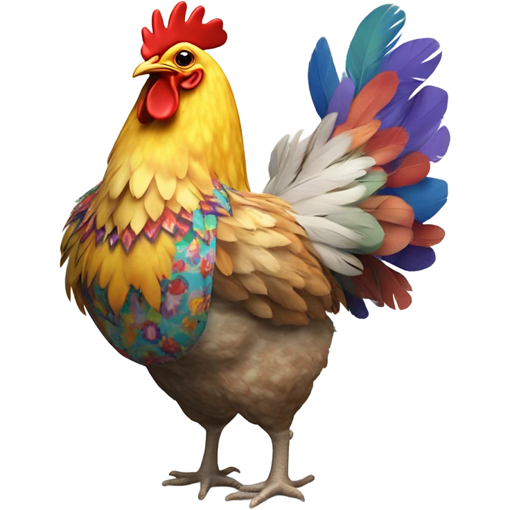 Chicken wearing a dress emoji