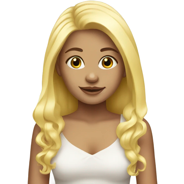 Pretty blond girl with PASTEL YELLOW color shire emoji