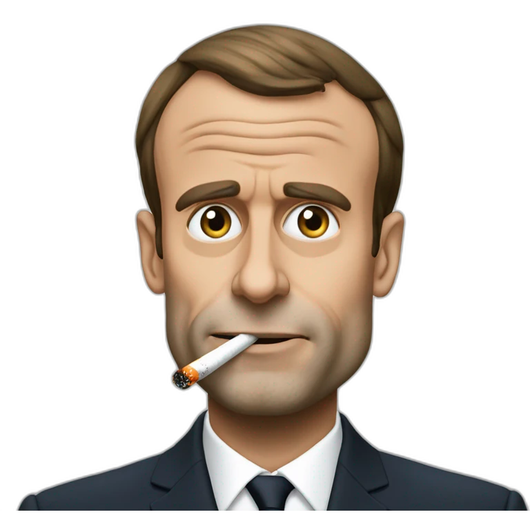Emmanuel Macron qui fume une cigarette  emoji