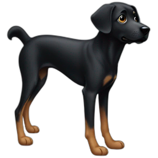 leg of black dog emoji