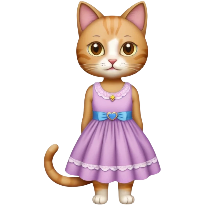 Cat wearing a drees emoji
