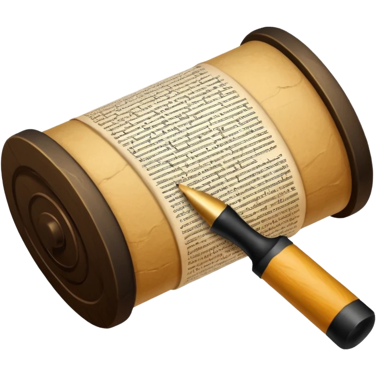 Pergamino enrollado con un sello de cera negro emoji