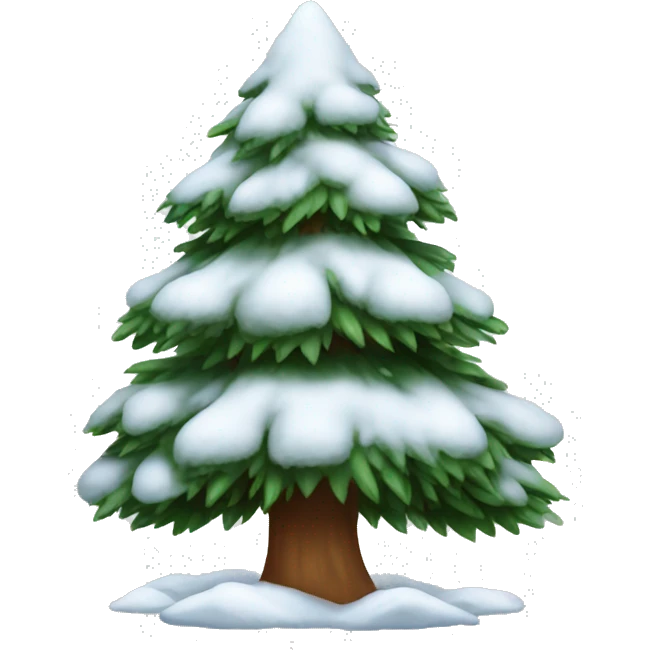 pine tree with snow emoji