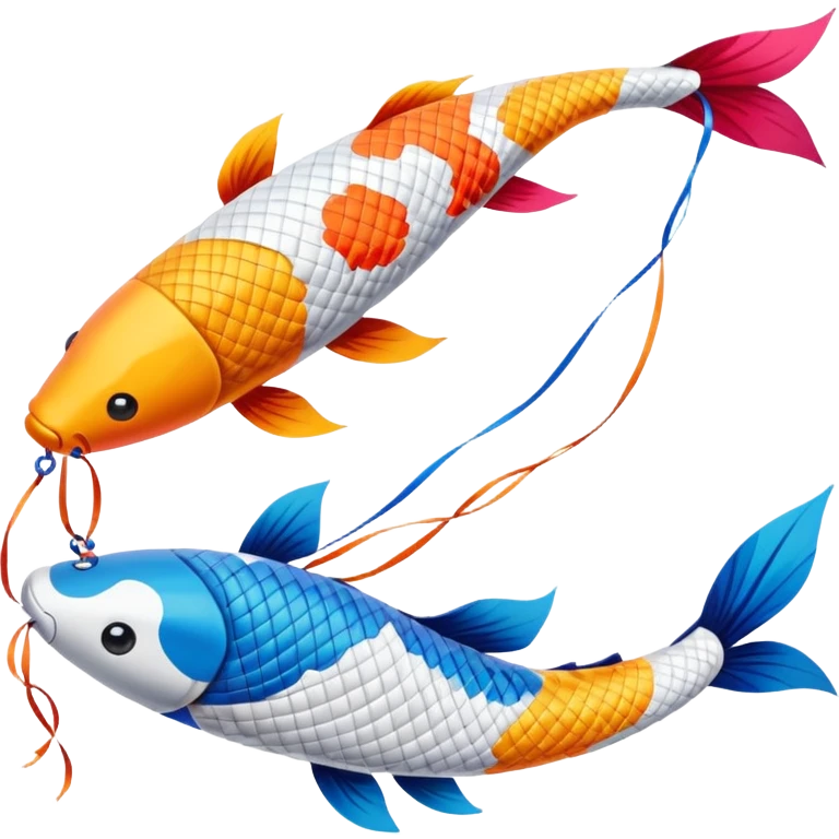 Koinobori, many koi kite emoji