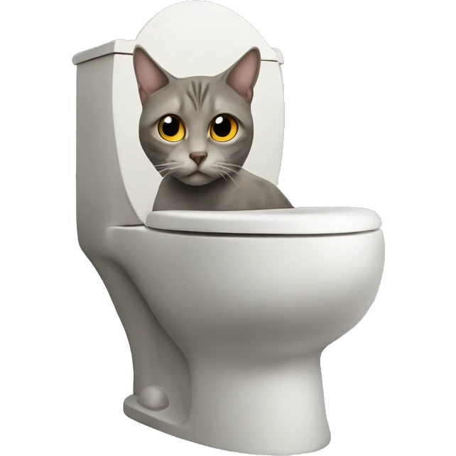 Toilet with a cat's head emoji
