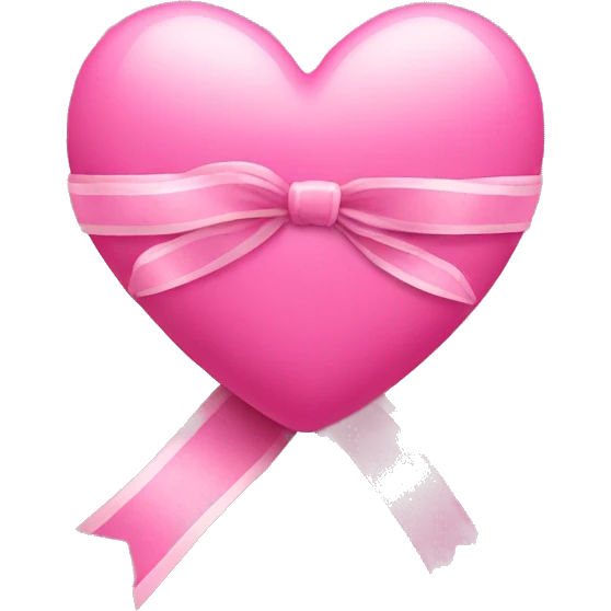Pink heart with an adorable ribbon emoji