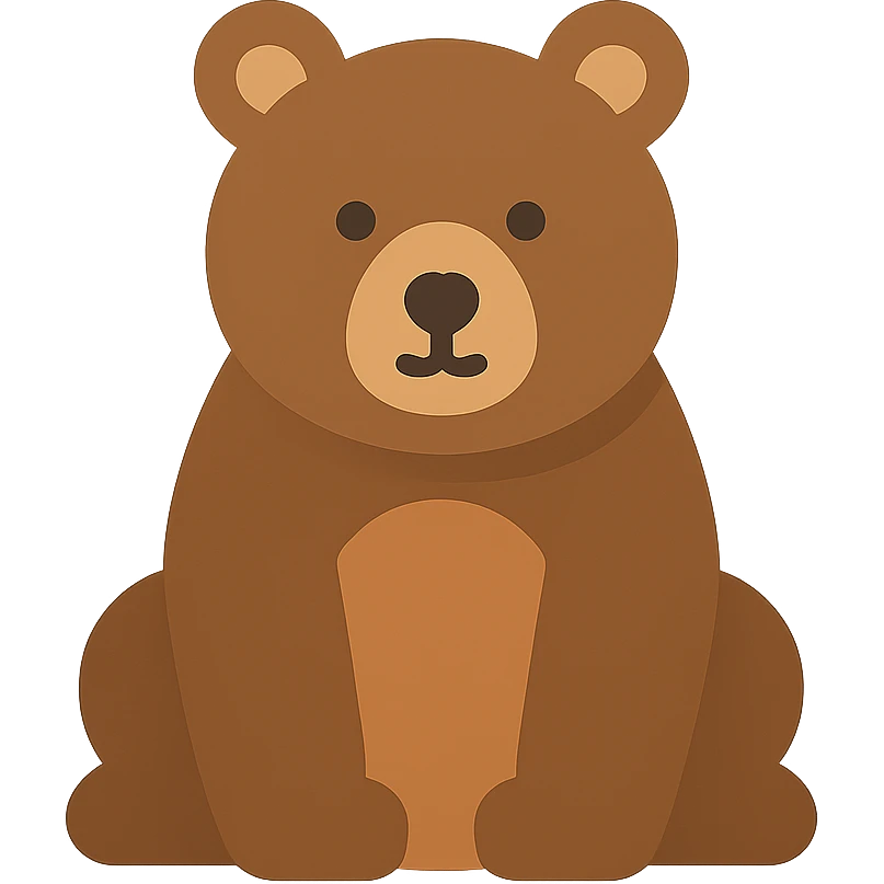Flat design style bear emoji