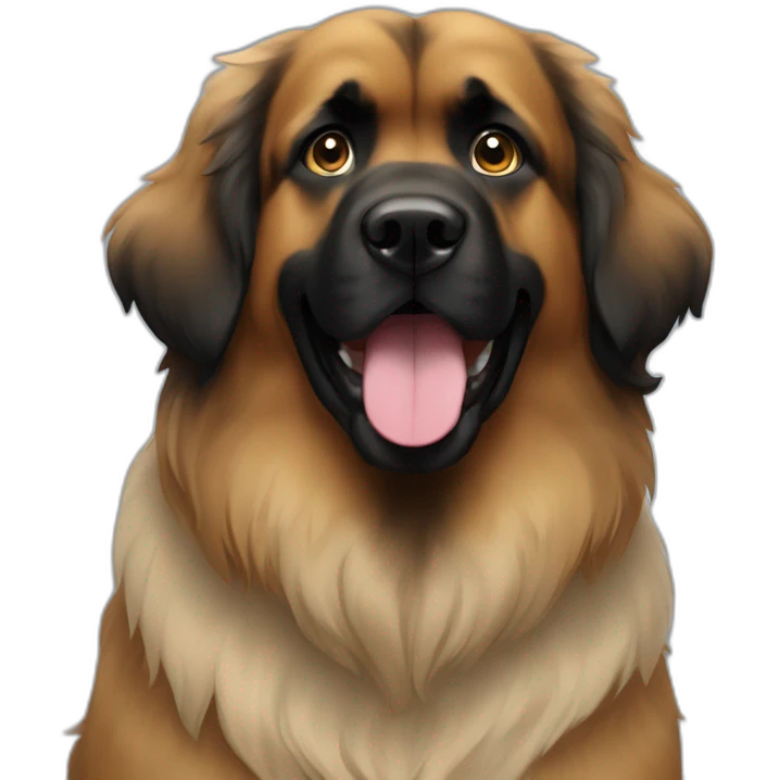 Leonberger black hair in face emoji