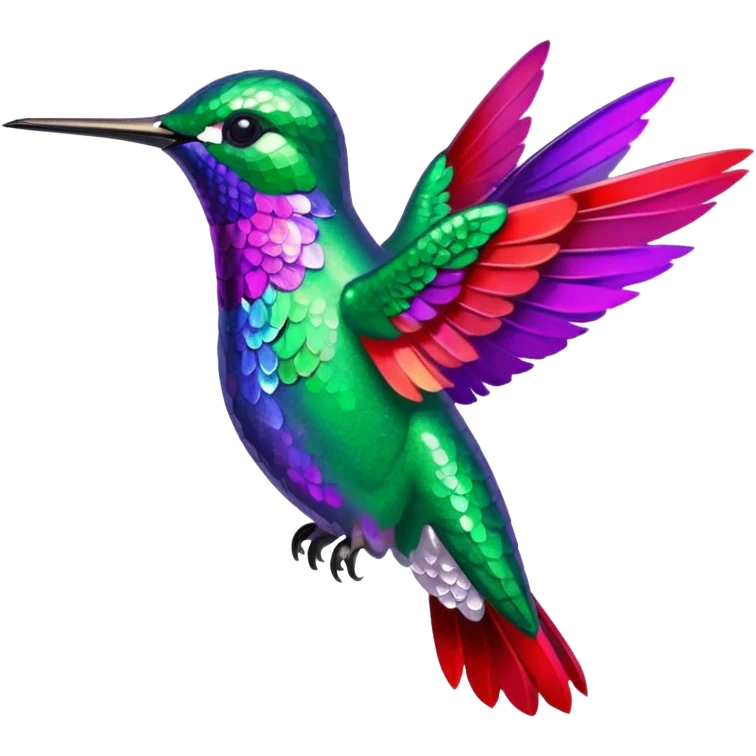 hummingbird with red and purple with glitter emoji