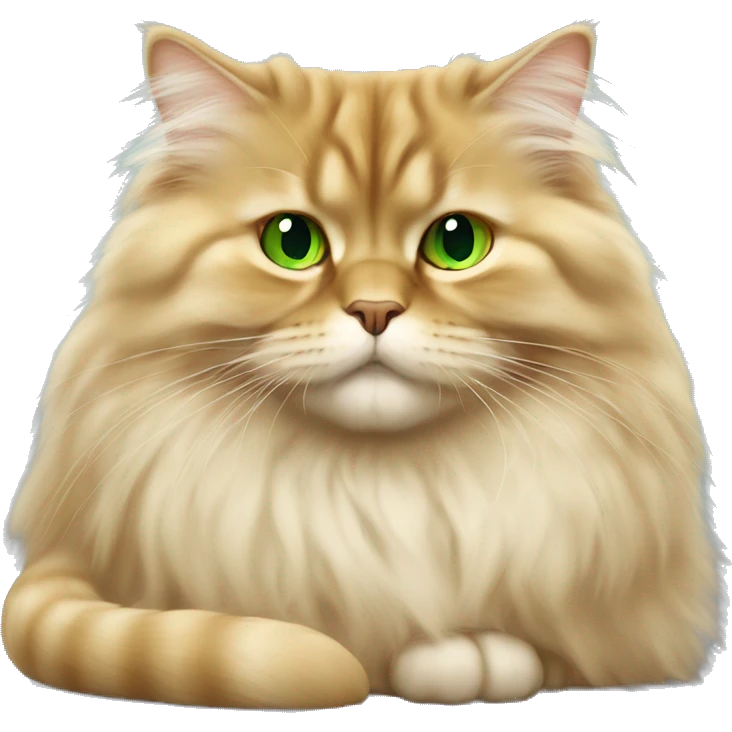 British longhair golden with green eyes sleeping emoji