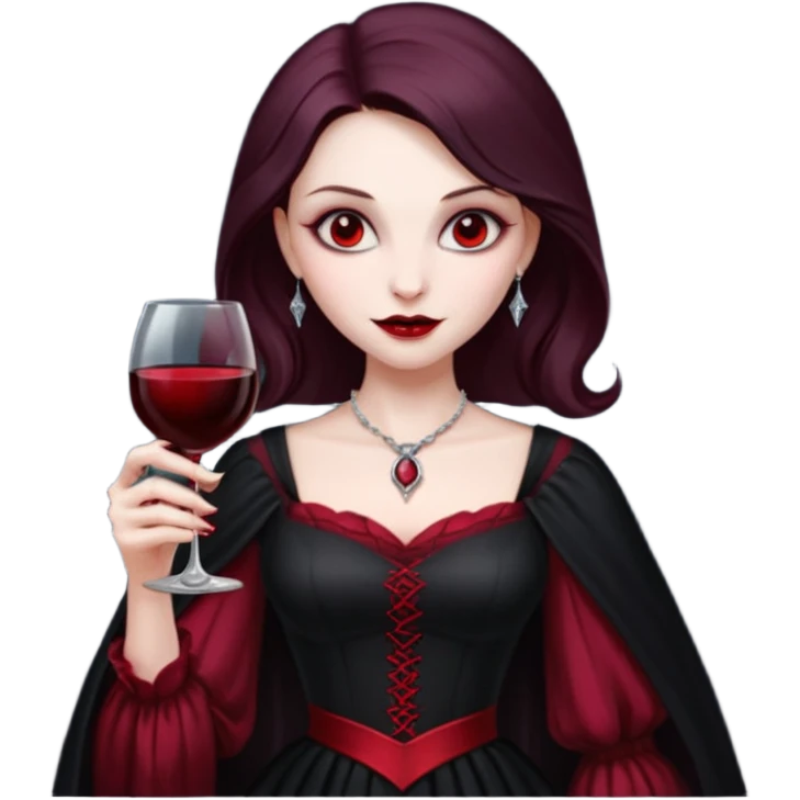 Vampire lady with wine glass emoji
