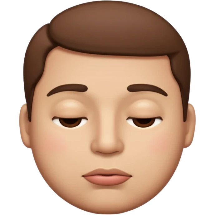A male emoji with big fat lips with it’s eyes closed not smiling with n emoji