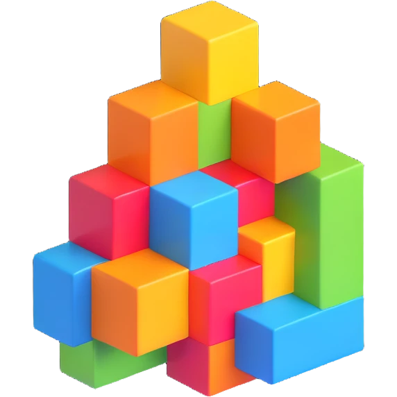 Minecraft logo inspired icon, 3D blocky look, vibrant colors emoji