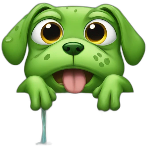 Sad frog crying dog water emoji